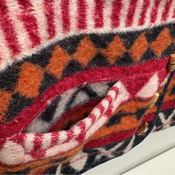 At Last Vintage Aztec Boho Bohemian Southwestern Tribal Wool Vest Unisex S - Picture 4 of 13